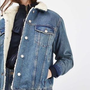 Topshop Fleece lined denim jacket! NWT